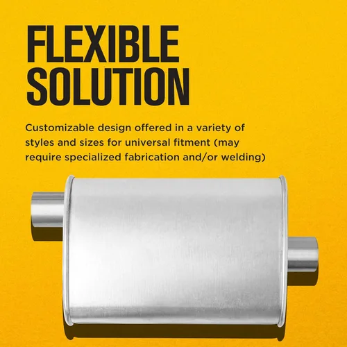 Vista 4 de Silenciador Thrush Tono Profundo de Rendimiento Entrada 2.5 Tubo Conexión Salida Offset Centro 2.5