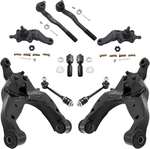 Vista 65 de Detroit Axle - Kit de suspensión frontal de 10 piezas para Jeep 2002-2004 Liberty, 2 brazos de control superiores con rótula 2 rótulas inferiores, 4