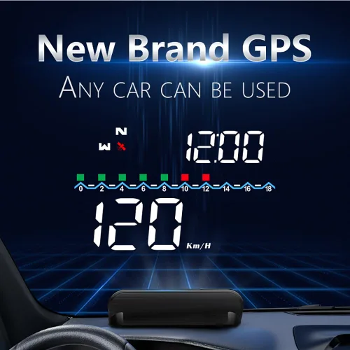 Vista 3 de M19 - Pantalla frontal HUD para automóvil, velocímetro digital GPS inteligente con proyección de parabrisas de velocidad MPH para todos