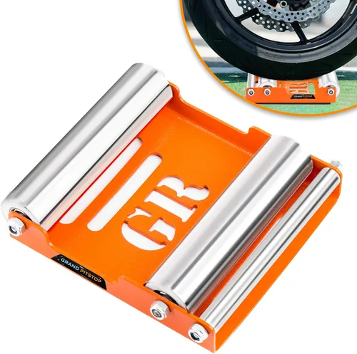 Vista 11 de GRAND PITSTOP Soporte de limpieza de ruedas rodantes para motocicleta – Reemplazo de soporte Paddock – Soporte de rodillo de rueda con soporte