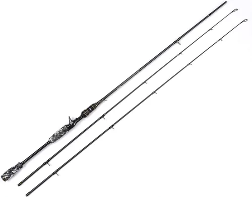 Vista 9 de E Series - Camo Legend 2-Piece 7-Feet Casting Rod 24 Ton Carbon Fiber Baitcasting with 2 Tips - Medium and Medium Heavy Portable Bass Fishing Rod