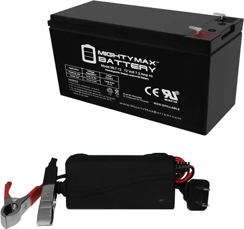 Mighty Max Battery Batería de repuesto SLA de 12 V 7 Ah para Peg Perego PS12-7 + cargador de 12 V