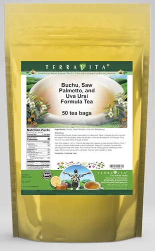 Vista 2 de Té de fórmula Buchu, Saw Palmetto y Uva Ursi (50 bolsitas de té, ZIN: 512135)