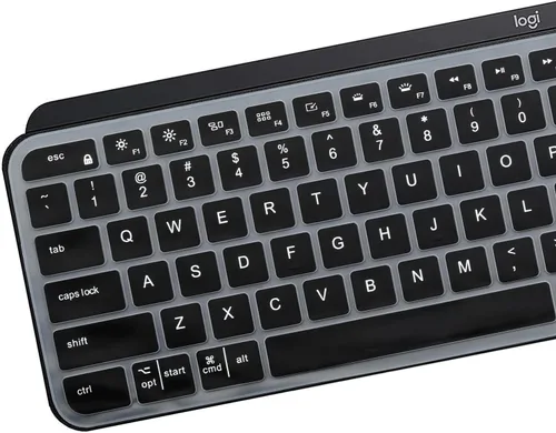 Vista 2 de Funda para teclado Logitech MX Keys S Wireless Keyboard/Logitech MX Keys Advanced Wireless Keyboard/Logitech Craft Keyboard Ultra Thin Silicona Negro