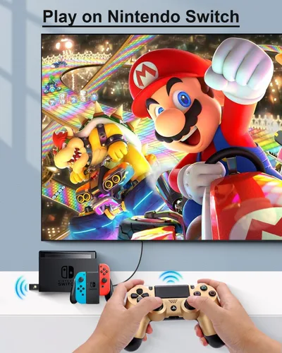 Vista 4 de GuliKit Adaptador inalámbrico Goku, compatible con consolas PS4 Switch Xbox Series SX Xbox One, compatible con controlador Kingkong Pro, controlador