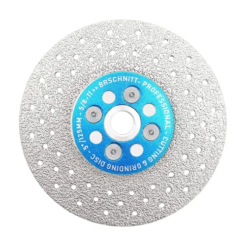 Vista 11 de Muela de corte de granito de diamante, BRSCHNITT 4-1/2 pulgadas 115mm Hoja de sierra de diamante para amoladora angular con soldadura al vacío