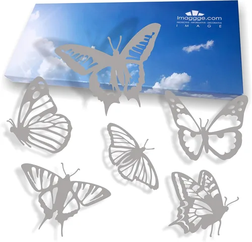 Vista 10 de Protección de ventana – Calcomanías anticolisión para evitar golpes de personas y pájaros en el cristal de la ventana – Juego de 18 calcomanías