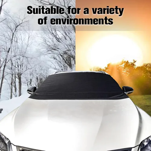 Vista 5 de Amiss Cubierta de parabrisas para hielo y nieve, cubierta de parabrisas de tela Oxford 600D, cubierta de nieve para todo tipo de clima