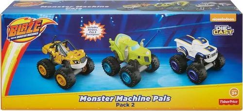 Vista 5 de Fisher-Price Nickelodeon Blaze & The Monster Machines, Pack de 3 Vehículos de Metal Fundido #2