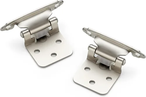 Vista 49 de Ravinte Paquete de 2 (1 pares) de bisagras superpuestas de gabinete de 1/2 pulgada, montaje facial semicerrante de cierre automático, accesorios