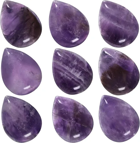 Vista 13 de rockcloud Paquete de 10 piedras planas de cabujón en forma de lágrima para la fabricación de joyas, piedras planas de cristal natural para proyectos