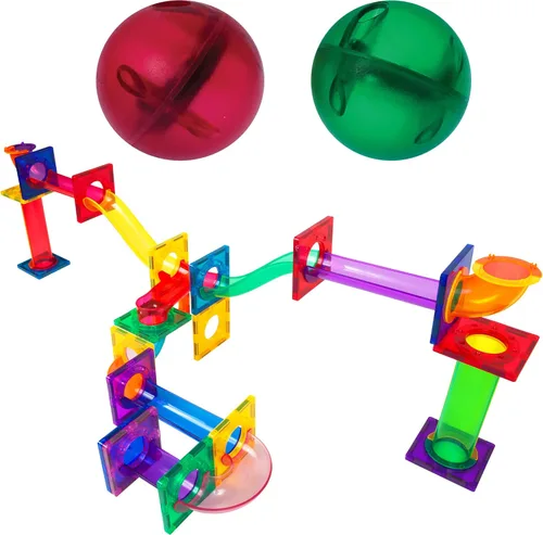 Vista 7 de PicassoTiles Marble Run Magnetic Tile Race Track Toy Set STEM Building & Learning Early Educational Child Magnet Construction Block Kit creativo