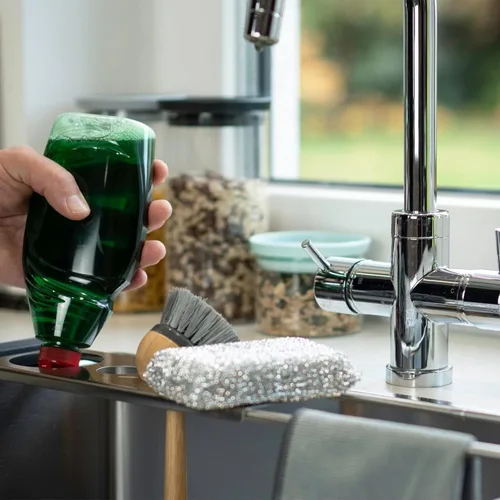 Vista 5 de Sanni Shoo Drip.it - Organizador para fregadero de acero inoxidable, multifuncional y ahorra espacio, soporte para botellas, compatible