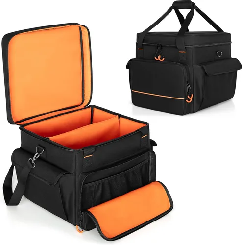 LUXJA Bolsa acolchada para 2 luces de efecto o luces de cabeza móvil, bolsa de luz de efecto con divisor interior y bolsillos para accesorios, color