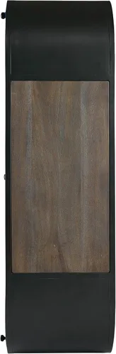 Vista 6 de Howard Miller Octavia Wine & Bar Cabinet 695-300 - Acabado gris rústico, maderas y chapas seleccionadas, puertas con bisagras sin bloqueo, estante