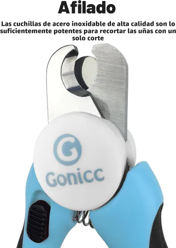 Vista 2 de gonicc Cortaúñas profesional para perros y gatos pequeños, recortadores de uñas afilados de acero inoxidable (con lima de uñas gratis en el mango)