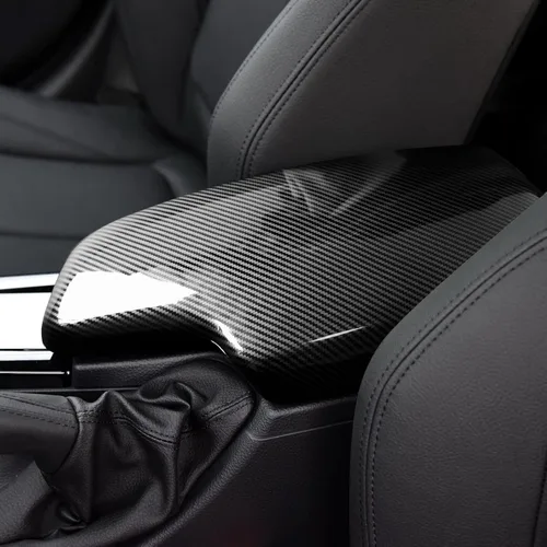 Vista 4 de Funda para reposabrazos de automóvil, caja de almacenamiento de tapa de color carbono, ajuste ABS para BMW F30 2012 2013 2014 2015 2016 2017 2018