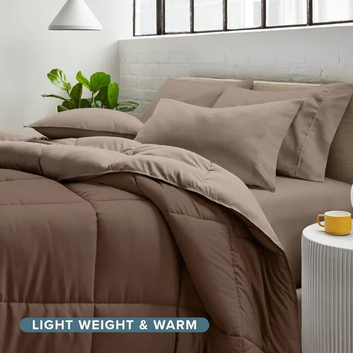 Vista 9 de Bare Home - Juego de edredón reversible en una bolsa y juego de sábanas - Individual - Alternativa al plumón - Suave - Juego de ropa de cama