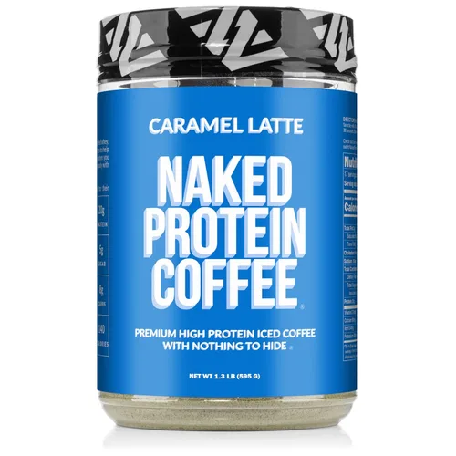 NAKED Caramelo Latte Protein Coffee - Bebida de proteína de café helado colombiano de primera calidad, deliciosa apta para dieta cetogénica y sin
