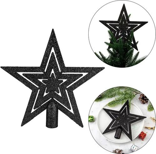 Vista 3 de Aitsite Juego de 100 adornos para árbol de Navidad, miniesferas inastillables para decoración de Navidad (negro)
