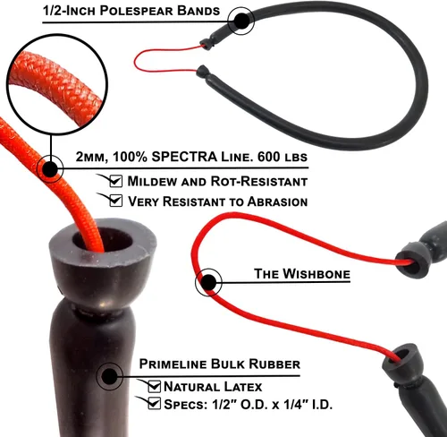 Vista 4 de SPEARFISHING WORLD Banda Polespear para lanza de poste 1/2" de diámetro 100% caucho látex
