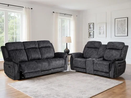 Vista 15 de Sofá Reclinable Eléctrico de Gravedad Cero – Sofá Reclinable Eléctrico con Mesa Desplegable y Carga Inalámbrica, Sofá Reclinable Doble de 3 Plazas