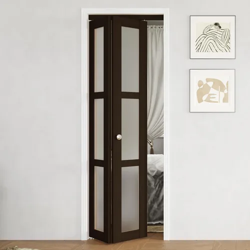 Vista 17 de BARNER HOME Puerta plegable, puerta de armario de cristal transparente de 3 lites, para apertura de 48 x 80 pulgadas, puertas plegables con kits