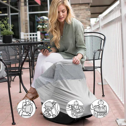 Vista 4 de Boppy 4 y más fundas multiusos, cielo estrellado azul, secado rápido, UPF 50+ tejido y malla transpirable, versátil para toldo de asiento