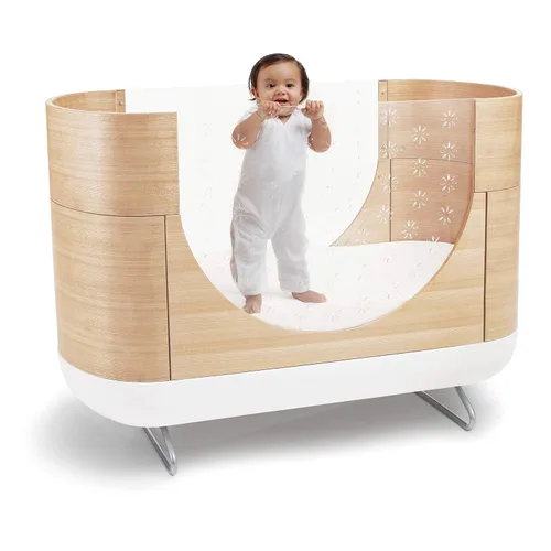 Vista 2 de Ubabub Cuna convertible Pod 2 en 1 con kit de conversión de cama junior Natural