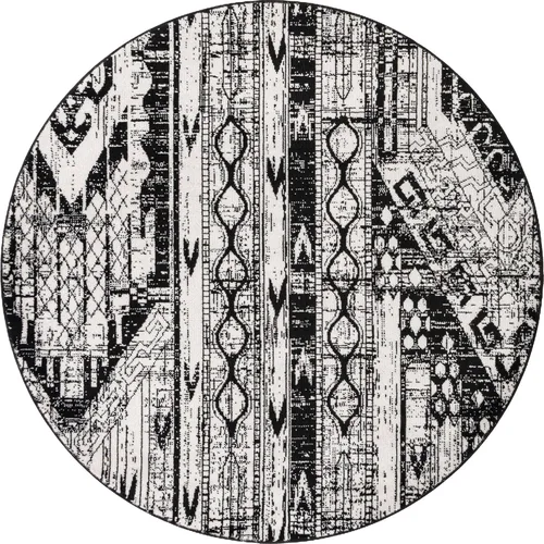 Vista 19 de Unique Loom Portland Collection Southwestern - Alfombra de área a rayas tono sobre tono (2 pies 2 pulgadas x 3 pies, rectangular, blanco/negro)
