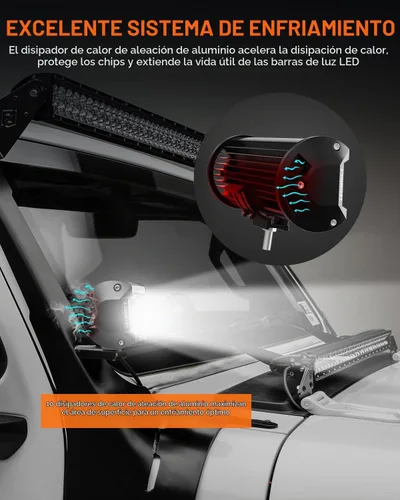 Vista 8 de LEDMIRCY Kit de barra de luz LED de 7 pulgadas con interruptor basculante, 6 modos, barra de luz blanca ámbar para todo terreno con función