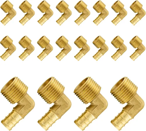 Vista 15 de Paquete de 5 accesorios PEX, adaptador de codo NPT roscado macho de 1/2" PEX x 1/2", ASTM F1807