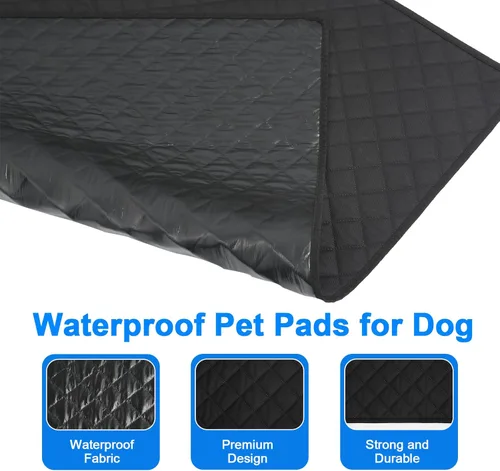 Vista 5 de Almohadillas lavables para orina de perros de 34 x 36 pulgadas, almohadillas reutilizables para entrenamiento de mascotas, tapete impermeable