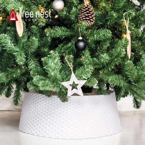 Vista 8 de Tree Nest Collar redondo para árbol de Navidad, anillo redondo para árbol de Navidad, cubierta de base, decoraciones de Navidad para árbol