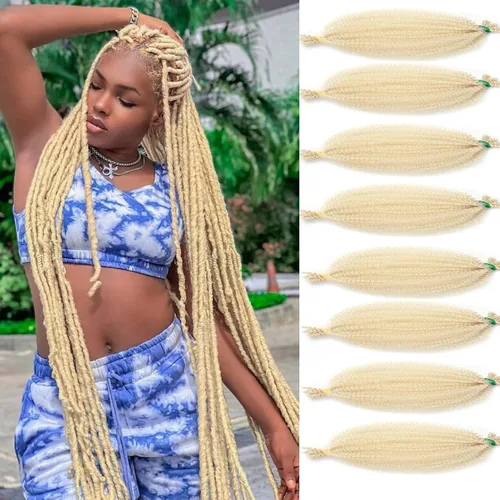 Vista 33 de 2 paquetes de cabello afro trenzado elástico de 12 pulgadas, cabello afro Spring Twist estilo Marley Twist trenzado, cabello envolvente para rastas