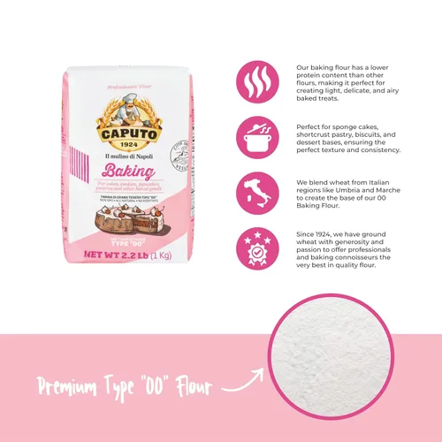 Vista 10 de Antimo Caputo Baking (Pasticceria Pastry) 00 Harina Bolsa de 2.2 libras - Para postres y galletas de mantequilla - De Italia Tipo 00 Trigo