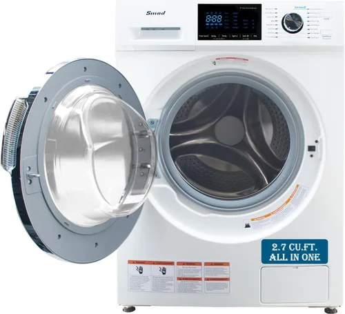 Combo de lavadora y secadora todo en uno de 2.7 pies cúbicos, secadora compacta sin ventilación de 24 pulgadas con gran capacidad de 26.7 libras,