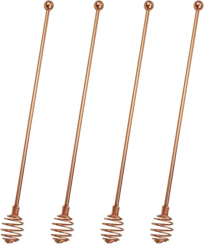 Vista 7 de BURLIHOME - Palitos de café especiales, cucharas especiales de acero inoxidable, cuchara mezcladora esférica, palitos sólidos/huecos