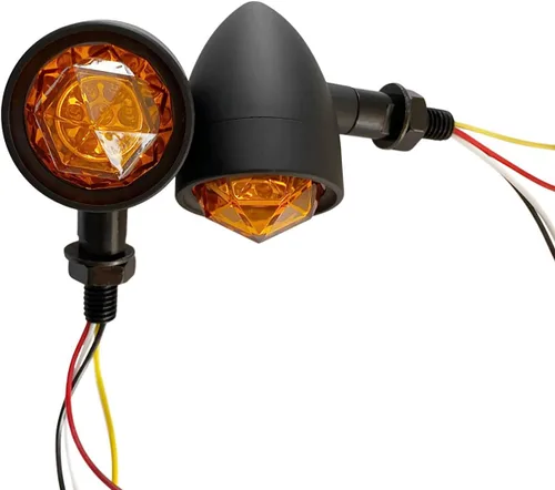 Vista 6 de FATECIM Luces intermitentes LED personalizadas para motocicleta, 2 unidades, con luces de correr/frenado, indicadores de alta resistencia, luces