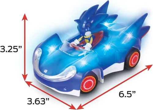 Vista 9 de NKOK Sonic RC Car Glow Racer - Coche de control remoto iluminado, escala 1/28