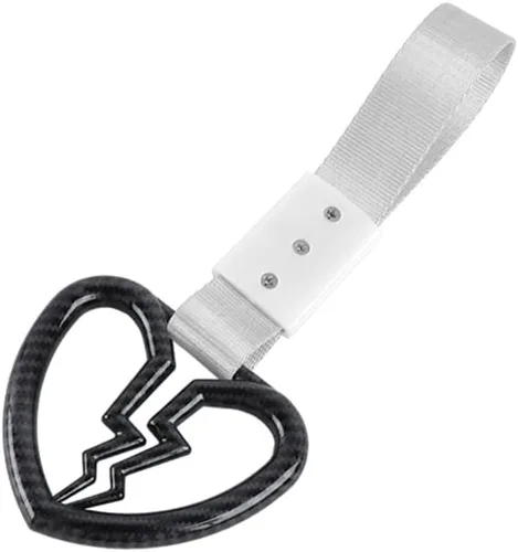 Vista 22 de Q1-TECH, JDM Tsurikawa Anillo japonés de metro, tren, autobús, mango de corazón roto, correa de mano, anillos de advertencia para parachoques