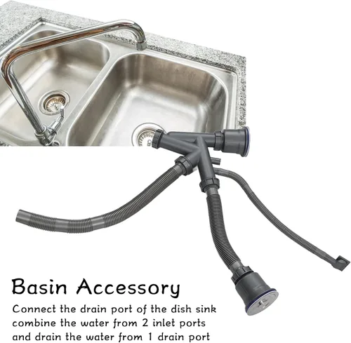 Vista 4 de MSUIINT Kit de montaje de drenaje para fregadero de cocina, drenaje duradero, ajuste flexible para varias formas de fregadero, conexión rápida