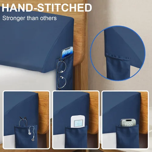Vista 3 de Almohada de cuña para cama de tamaño individual – Relleno de huecos de cama para colchón con cabecera que cierra el espacio de 0 a 6.5 pulgadas