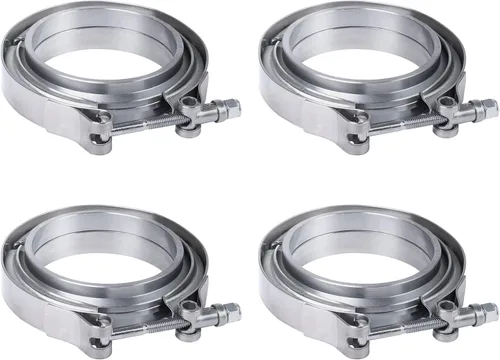 Vista 7 de Kit de abrazadera de brida en V de 2.25" con cresta de acero inoxidable de repuesto para tubo de escape de 2.25 pulgadas JDMSPEED