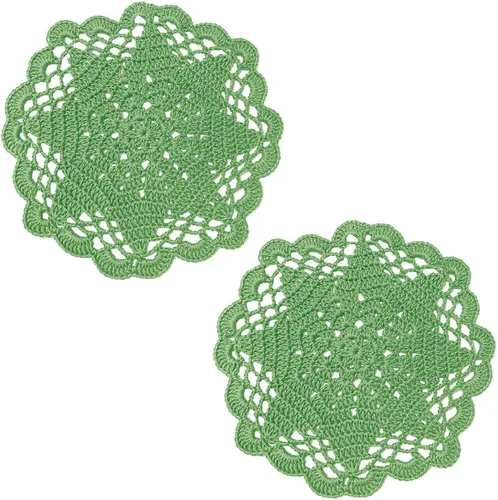 Juego de 2 manteles individuales de encaje con diseño de flores huecas de ganchillo, manteles individuales de encaje para taza de té, aniversario,