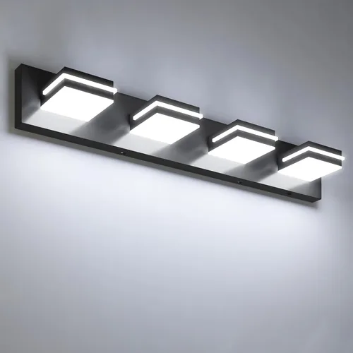 Vista 17 de VOLISUN 5CCT - Lámparas de baño regulables sobre el espejo, modernas lámparas de tocador de baño, cabezal giratorio de 360°, luces LED negras