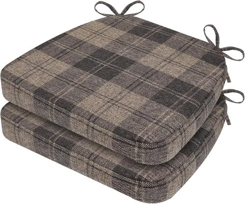 Vista 93 de AAAAAcessories - Cojines para silla en forma de D, 2" de espesor, almohadillas para sillas de comedor con lazos y removibles, cubierta lavable a