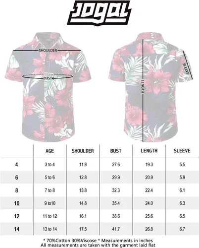 Vista 6 de JOGAL Camisa hawaiana de manga corta con botones y estampado floral para niño grande