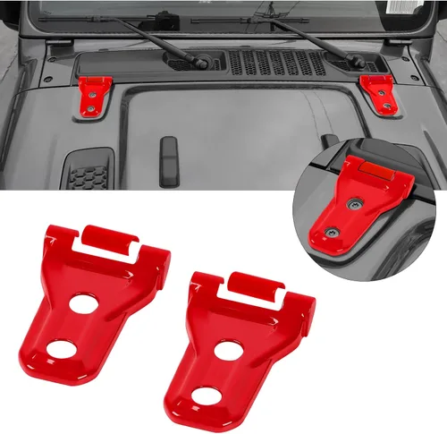 Vista 9 de Hoolcar Cubierta de bisagra del capó del motor, accesorios de decoración exterior compatibles con Jeep Wrangler JL JLU y Gladiator JT 2018-2022