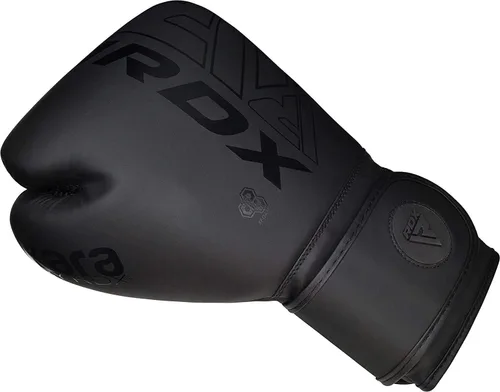 Vista 5 de RDX Juego de almohadillas y guantes de boxeo, Maya Hide Leather Kara Hook y Jab Curvo Focus Mitts con guantes de perforación para MMA, Muay Thai